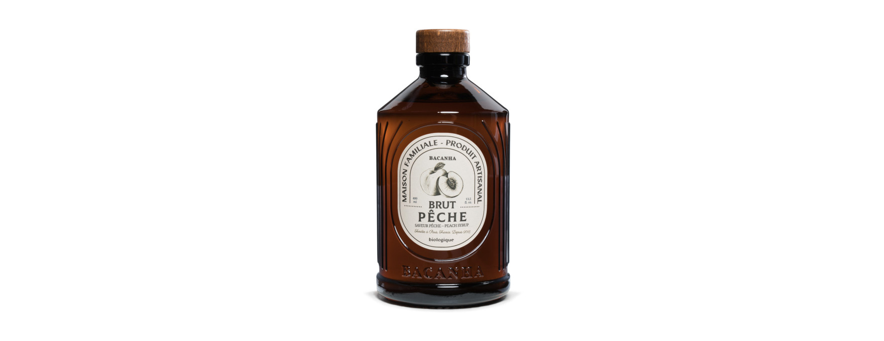 Sirop brut de pêche blanche bio 400 ml - Bacanha