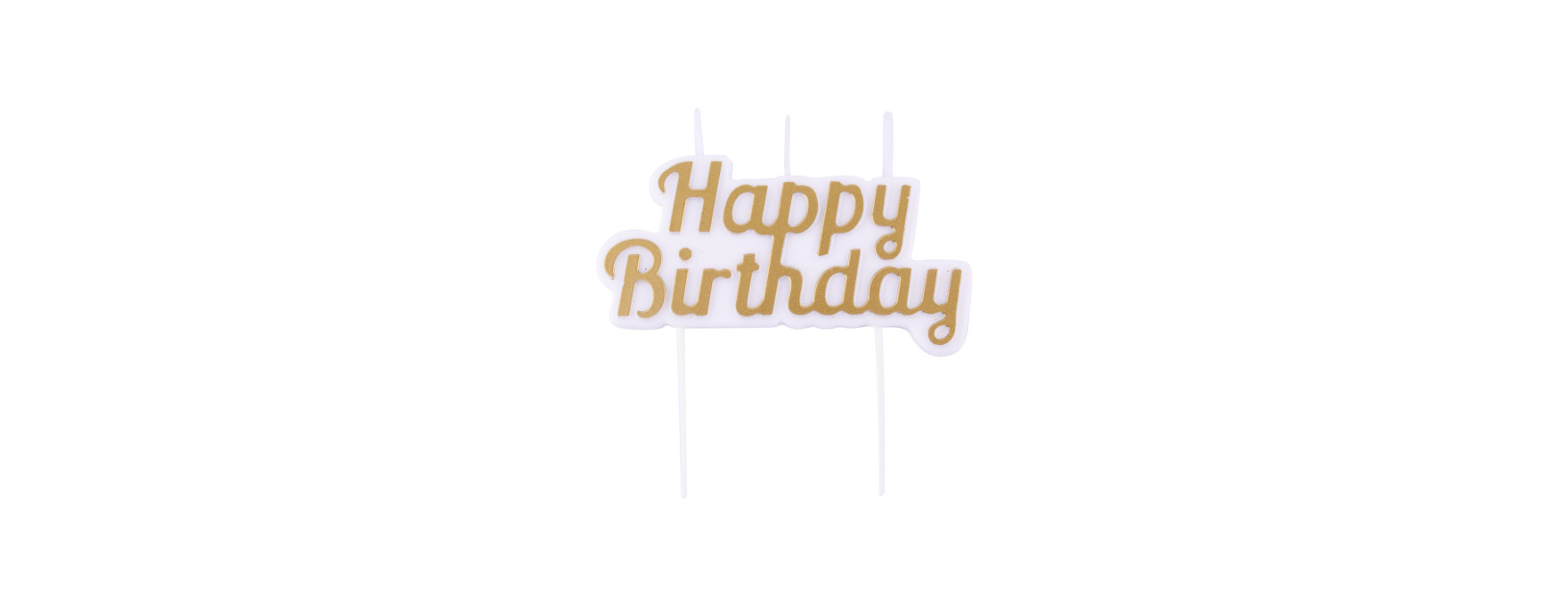 Bougie Happy Birthday dorée 10 x 9.5 cm - PME