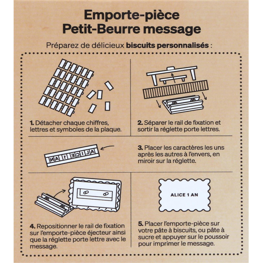 Emporte-pièce Petit Beurre message personnalisé 12.5 cm - Al