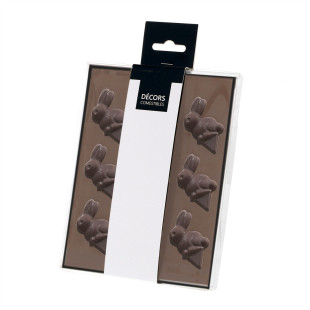 Décor en chocolat : 9 lapins de Pâques à piquer 5.2 x 3.3 cm Décor en chocolat : 9 lapins de Pâques à piquer 5.2 x 3.3 cm