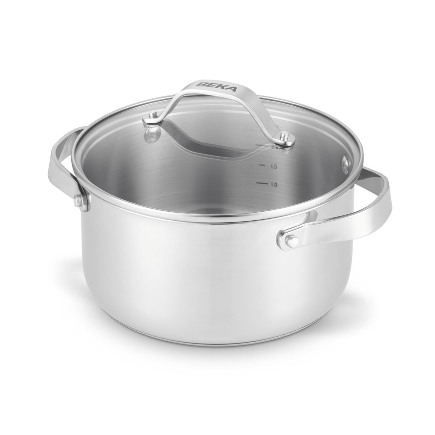 Faitout induction inox avec couvercle verre cicla 20 cm - Beka