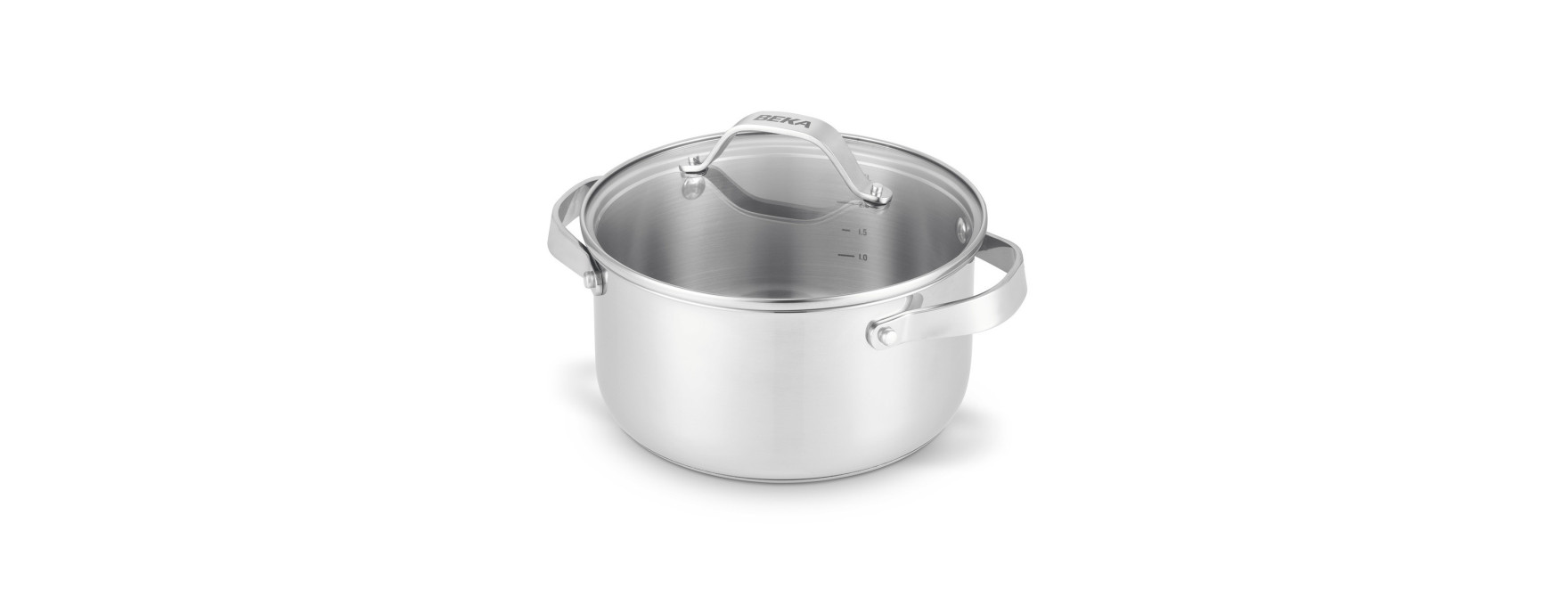 Faitout induction inox avec couvercle verre cicla 24 cm - Beka
