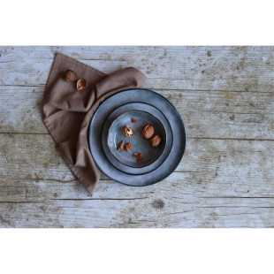 Assiette coupe 16 cm Aronal en grès bleu - Ogo living