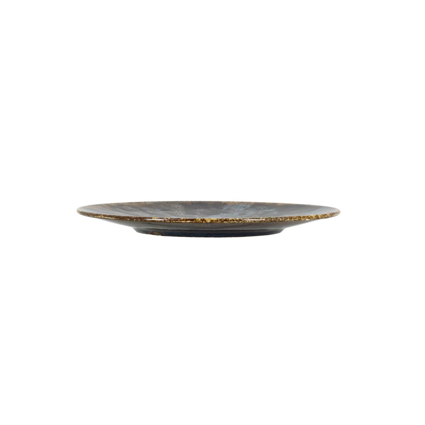 Assiette dessert 20 cm en porcelaine marron Volcano - Novast