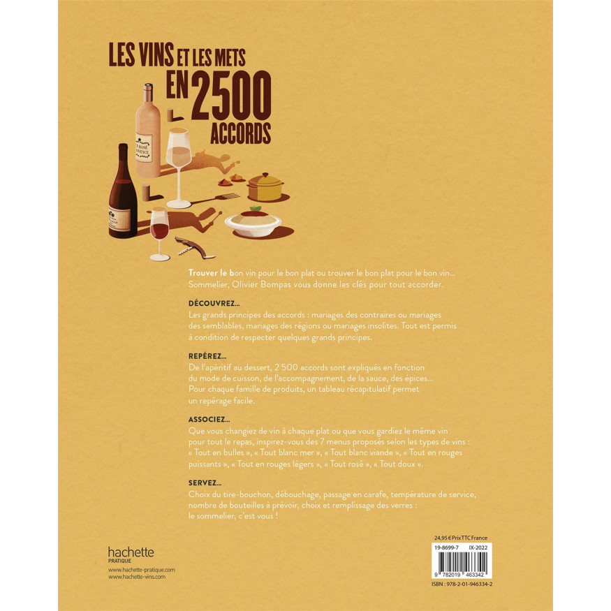 Les vins et les mets en 2500 accords - Hachette vin