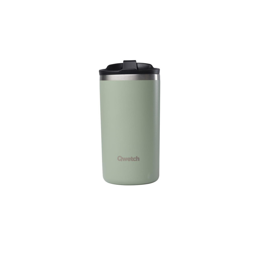 Travel mug isotherme inox vert tilleul - 350ml - Qwetch