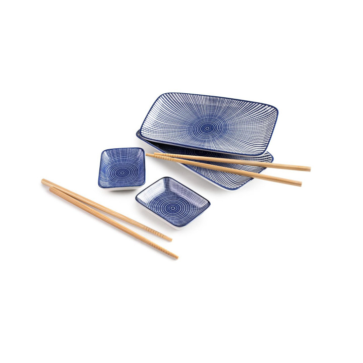 Set de service pour Sushis en céramique et bambou - Ibili