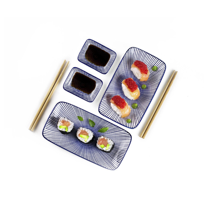 Set de service pour Sushis en céramique et bambou - Ibili