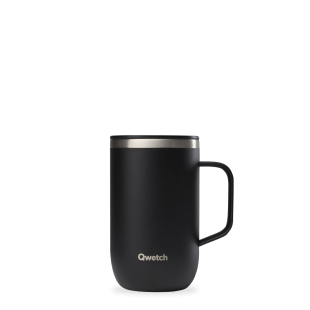 Travel mug isotherme avec anse  inox noir - 470ml- Qwetch