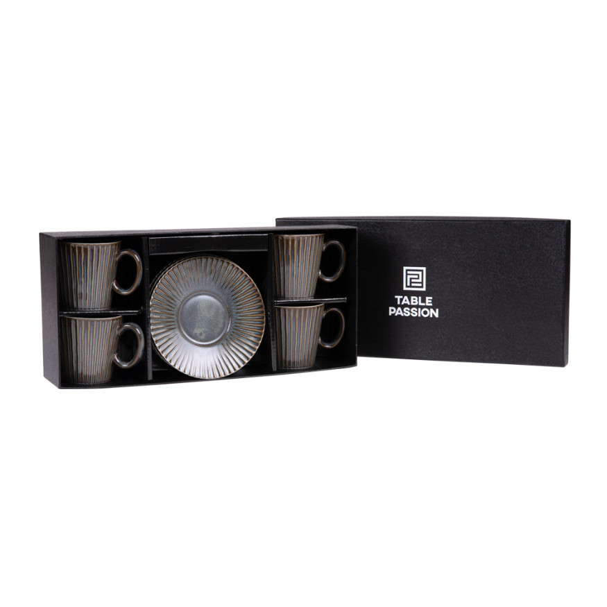 Coffret 4 tasses 22cl Liv Bleu - Table passion