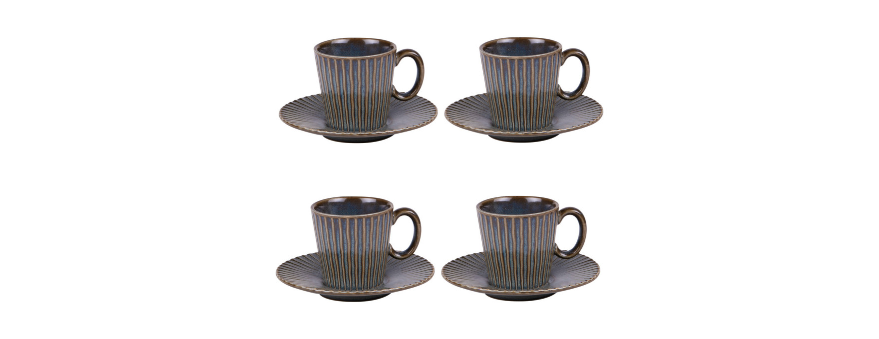 Coffret 4 tasses 22cl Liv Bleu - Table passion