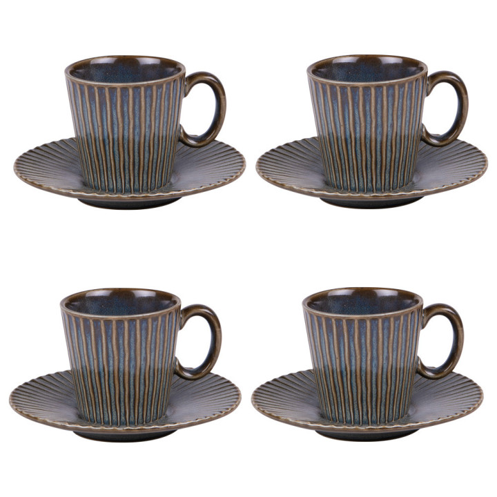 Coffret 4 tasses 22cl Liv Bleu - Table passion