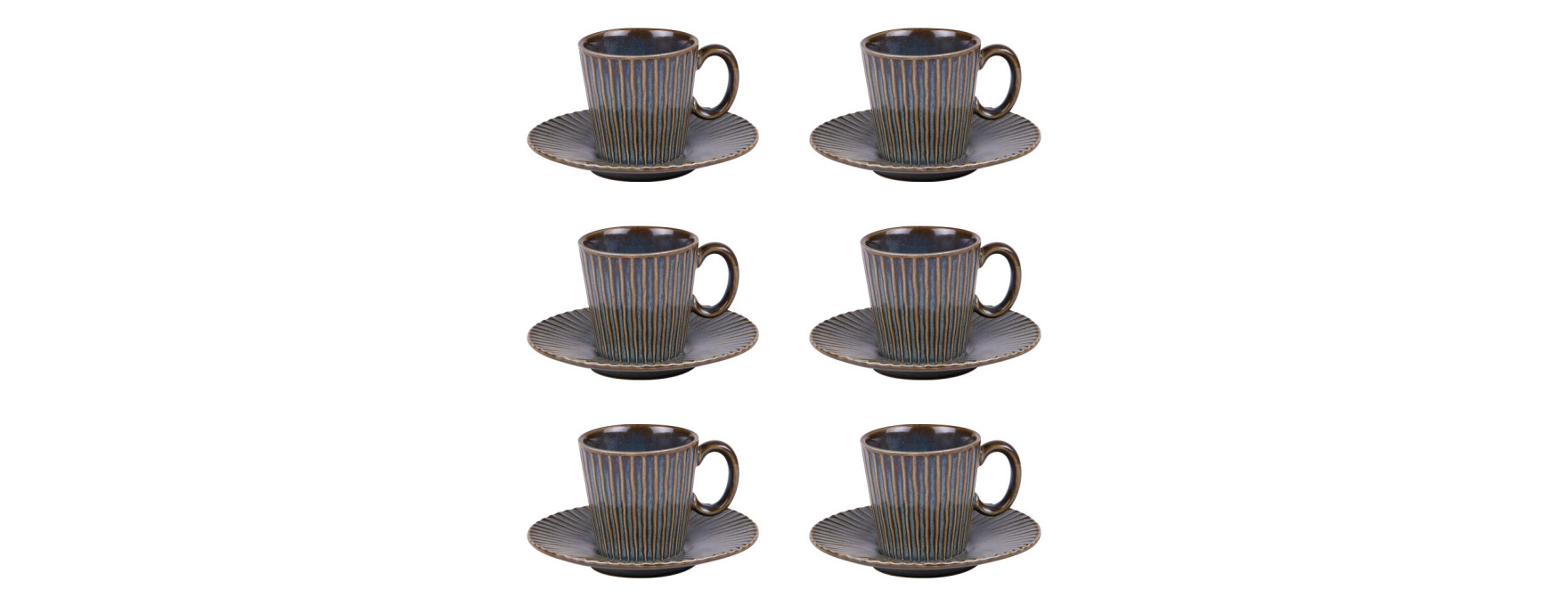 Coffret 6 tasses 9cl Liv Bleu - Table passion