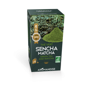 18 sachets de thé vert sencha matcha 2 gr - Aromandise