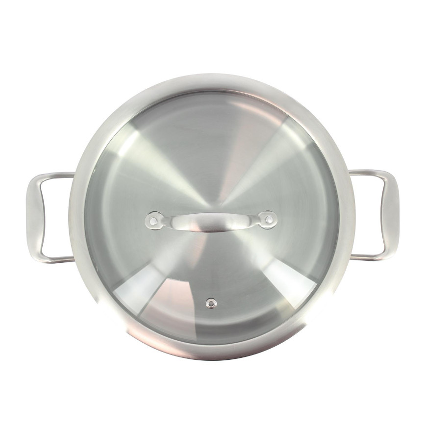 Faitout triply 24 cm inox avec couvercle verre sans PFAS - M