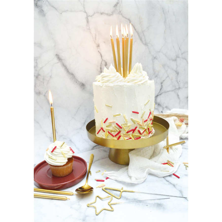 12 bougies hautes dorées 12 cm - Scrapcooking