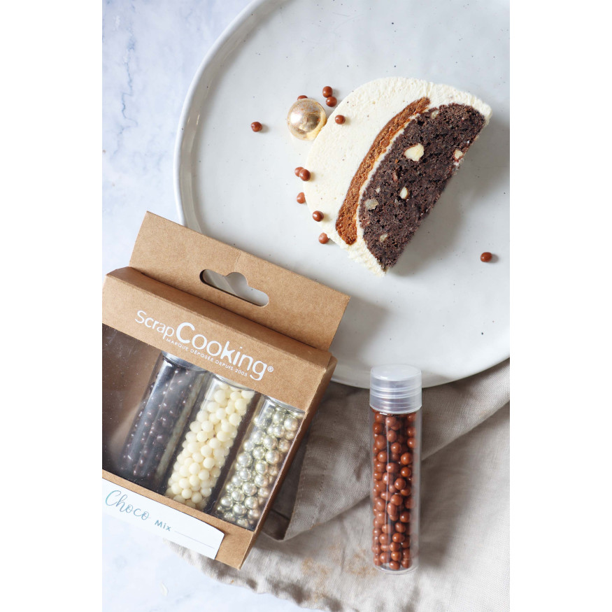 Décor à parsemer : set de décors chocolatés et dorés Choco M