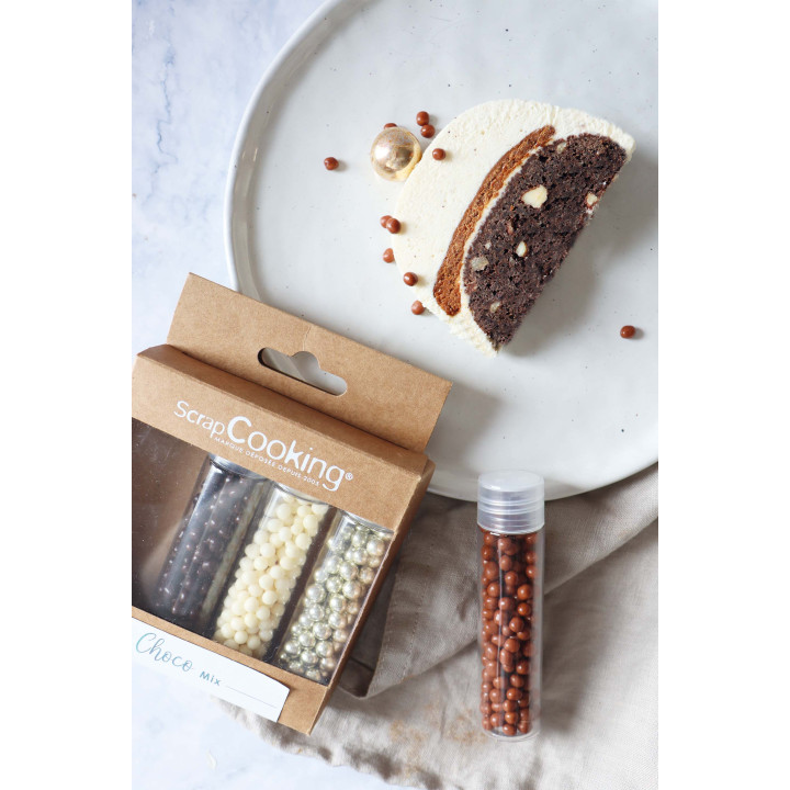 Décor à parsemer : set de décors chocolatés et dorés Choco M
