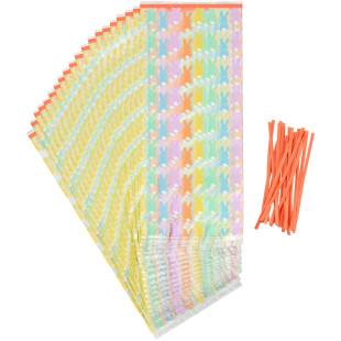 20 sachets confiseurs avec liens lapins de Pâques - Wilton 20 sachets confiseurs avec liens lapins de Pâques - Wilton
