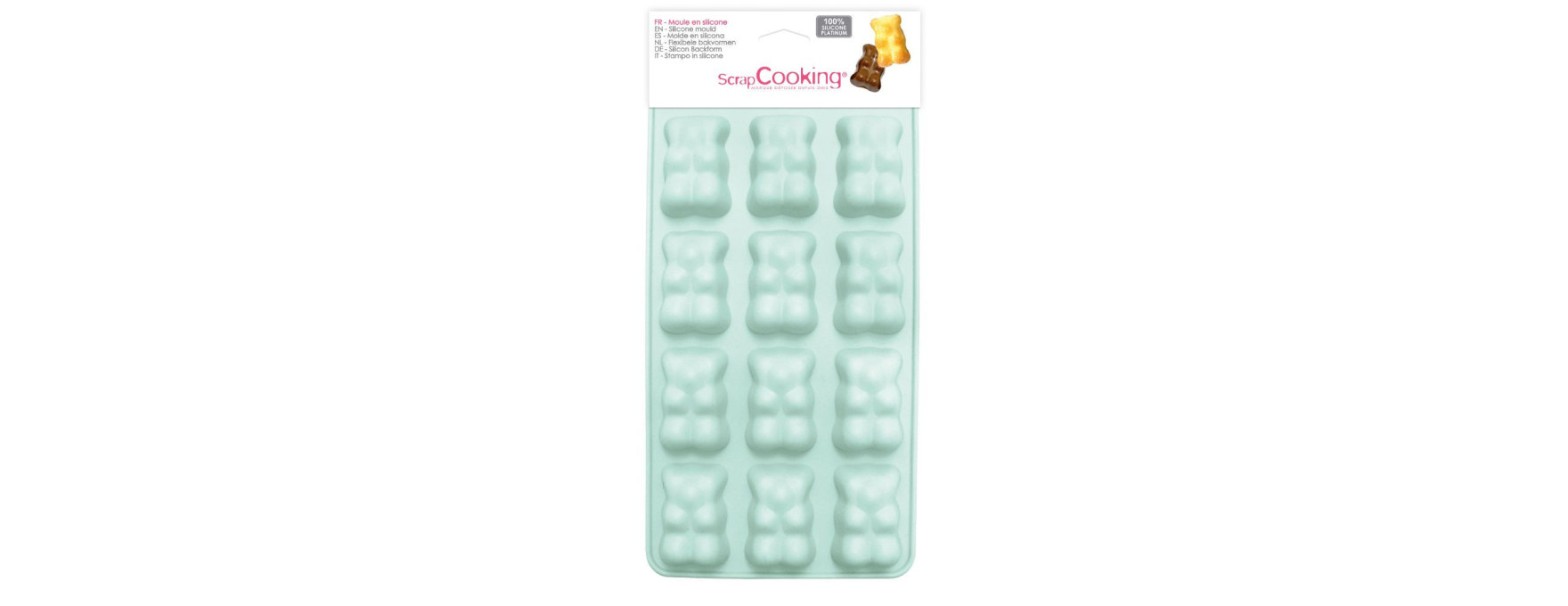 Moule à chocolat en silicone 12 oursons guimauve 4.5 x 2.5 c