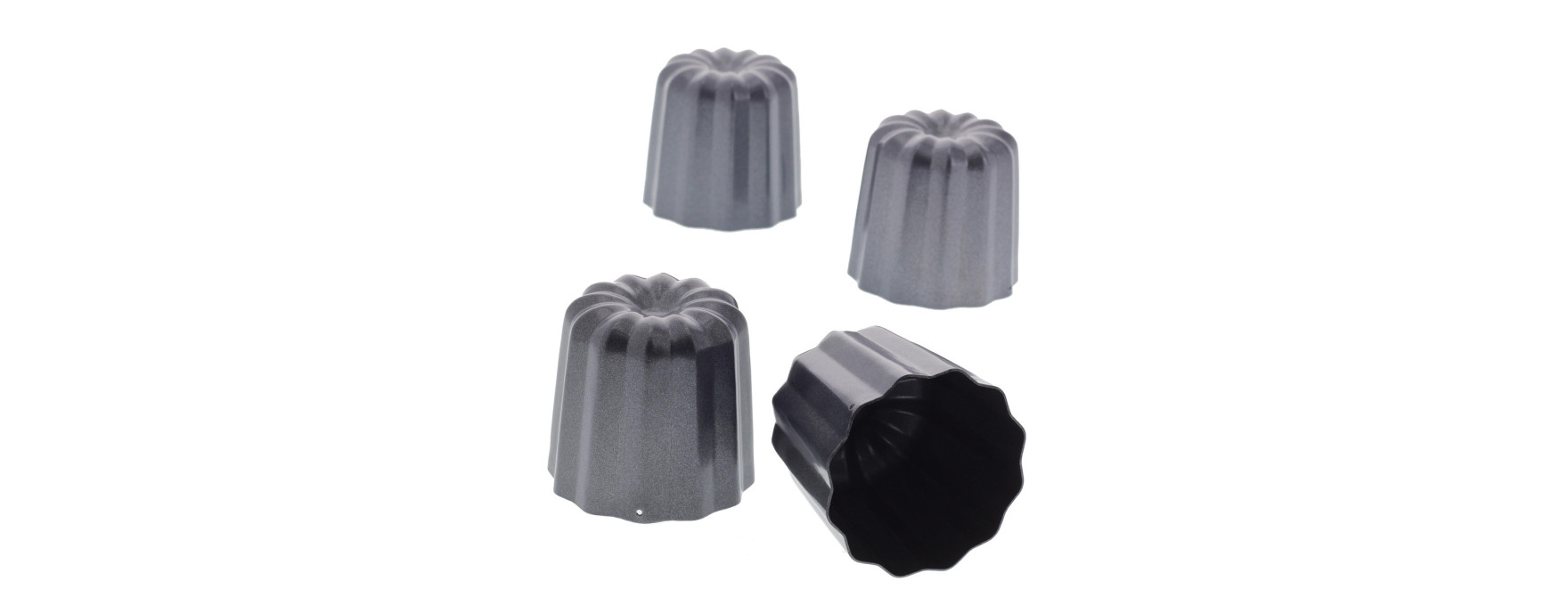 4 moules à cannelés en métal anti adhérent - De Buyer