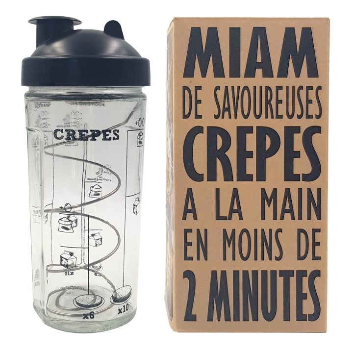 Shaker en verre Miam : pour crêpes, gaufres et pancakes 600 