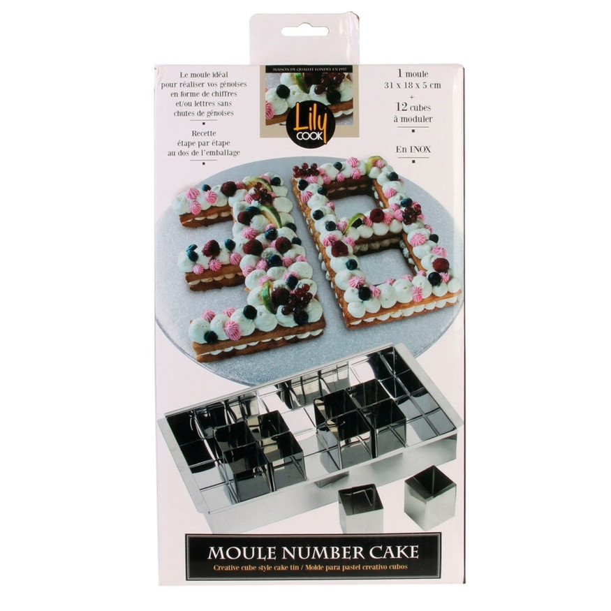 Moule en inox pour number cake et letter cake : un moule et 