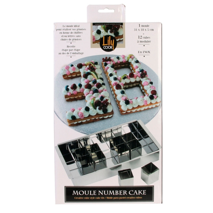 Moule en inox pour number cake et letter cake : un moule et 