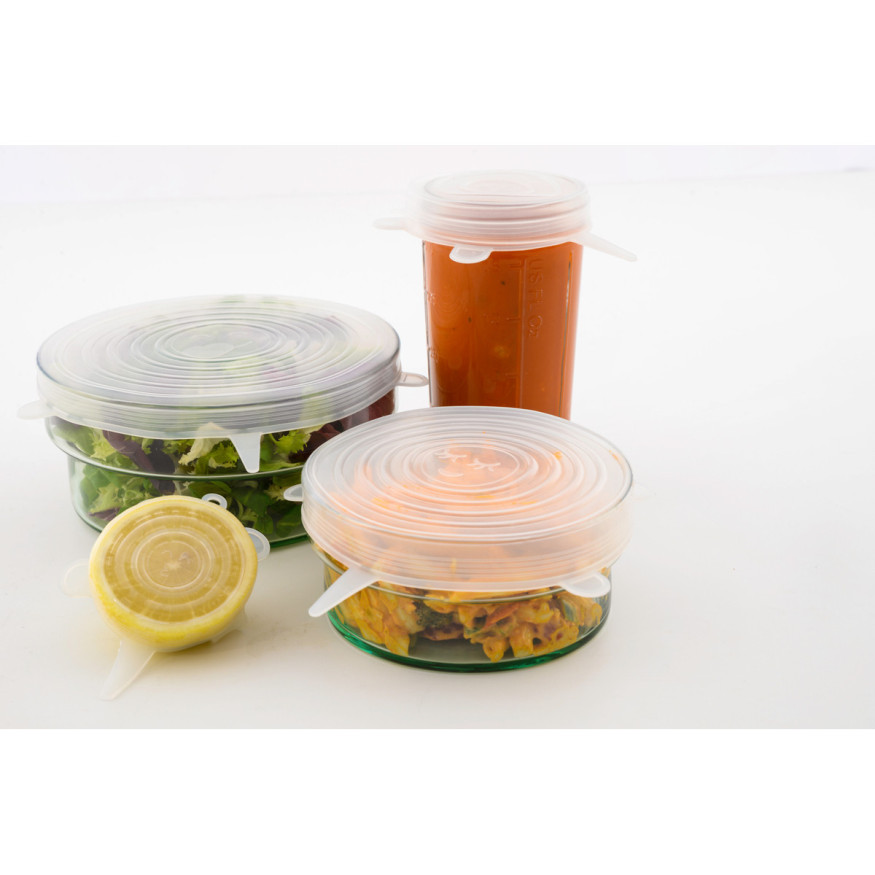 Set de 6 couvercles transparents en silicone - Dotz