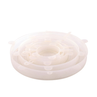 Set de 6 couvercles transparents en silicone - Dotz Set de 6 couvercles transparents en silicone - Dotz