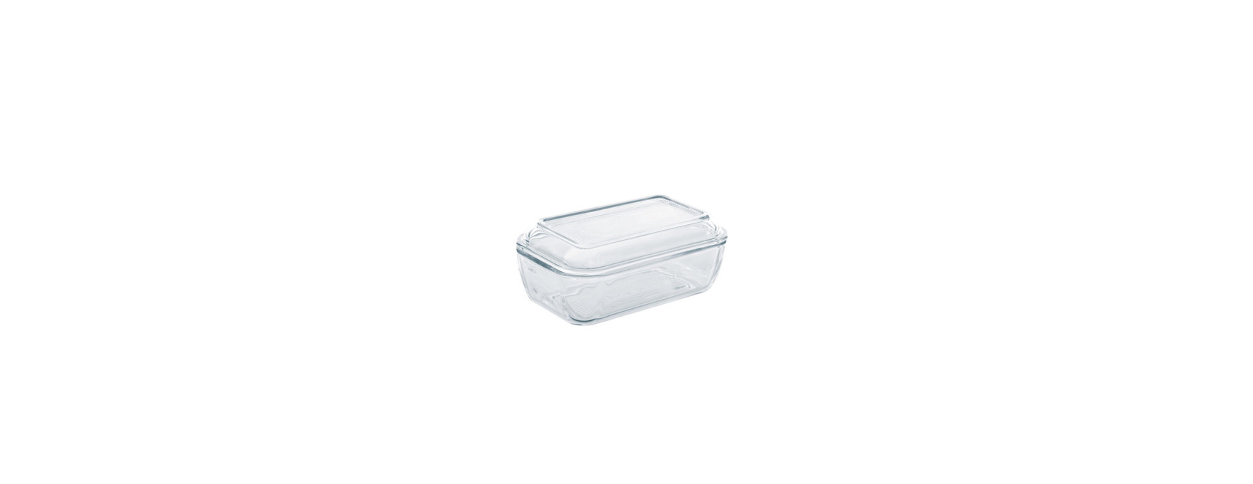 Beurrier rectangulaire avec couvercle en verre 17 cm - Lumin