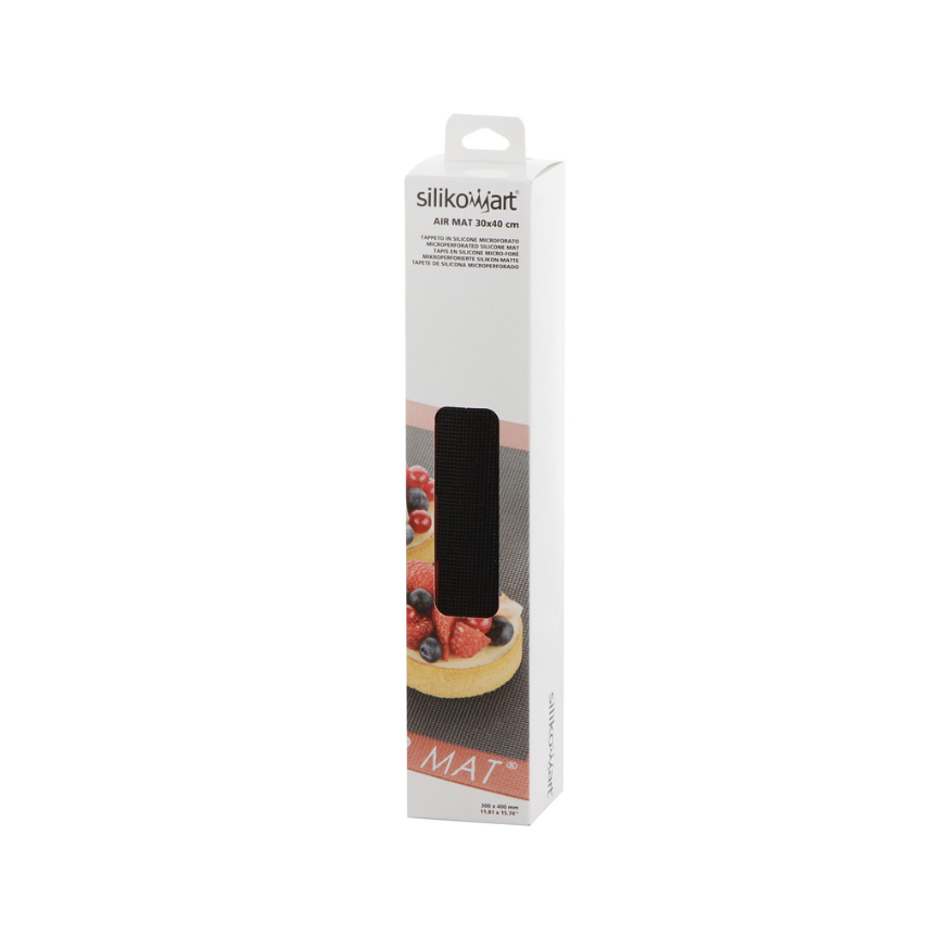 Tapis de cuisson ajourée en silicone noir et rouge Air mat 3