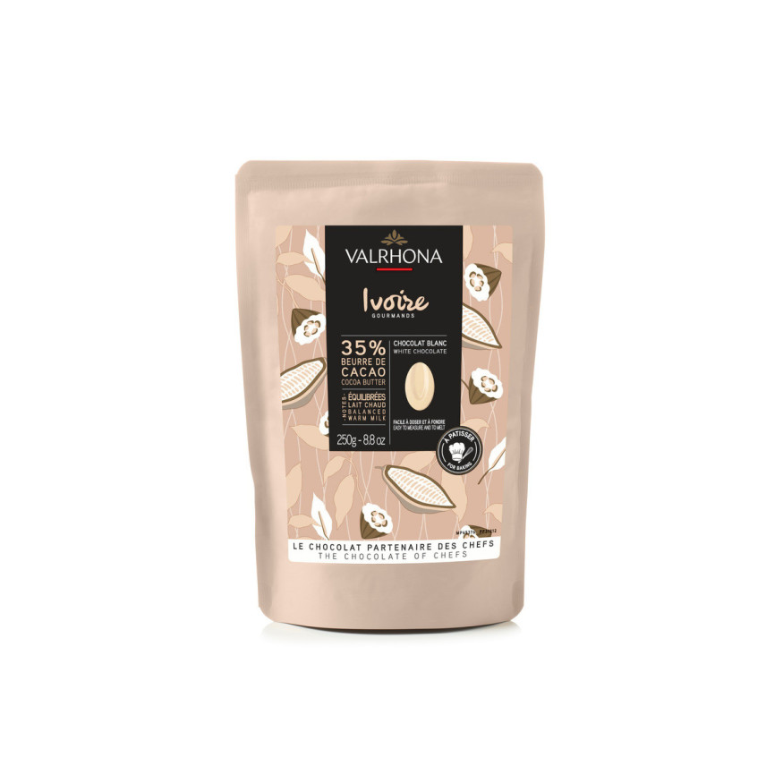 Chocolat blanc à pâtisser Ivoire 35% 250 gr - Valrhona