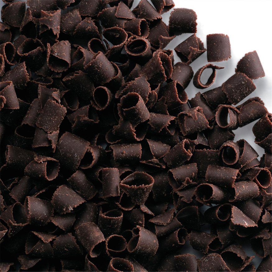 Décor en chocolat : petits copeaux en chocolat noir 80 gr - 