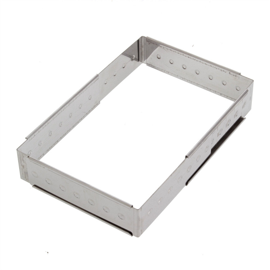 Cadre à pâtisserie extensible en inox de 16 à 28 cm, de 4 à 