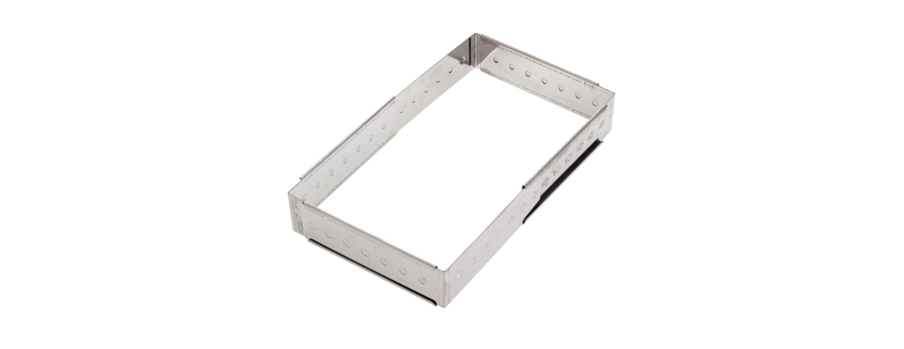 Cadre à pâtisserie extensible en inox de 16 à 28 cm, de 4 à