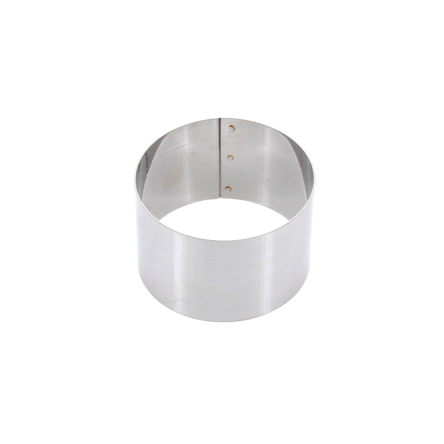 Cercle à pâtisserie individuel en inox 7 cm hauteur 4,5 cm -
