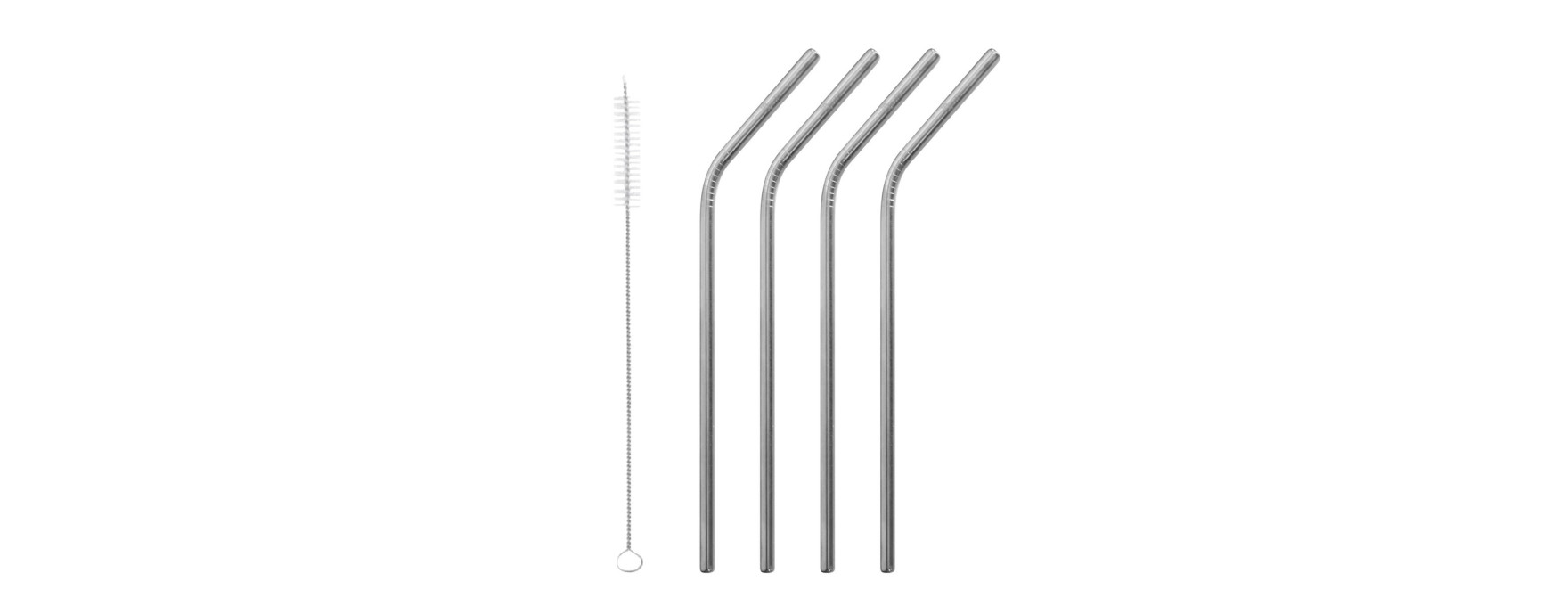 Lot de 4 pailles inox + brosse - Qwetch