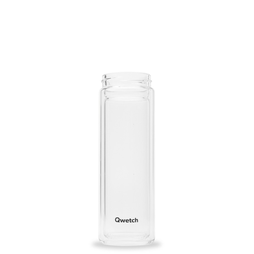 Théière verre double paroi inox brossé 430ml - Qwetch