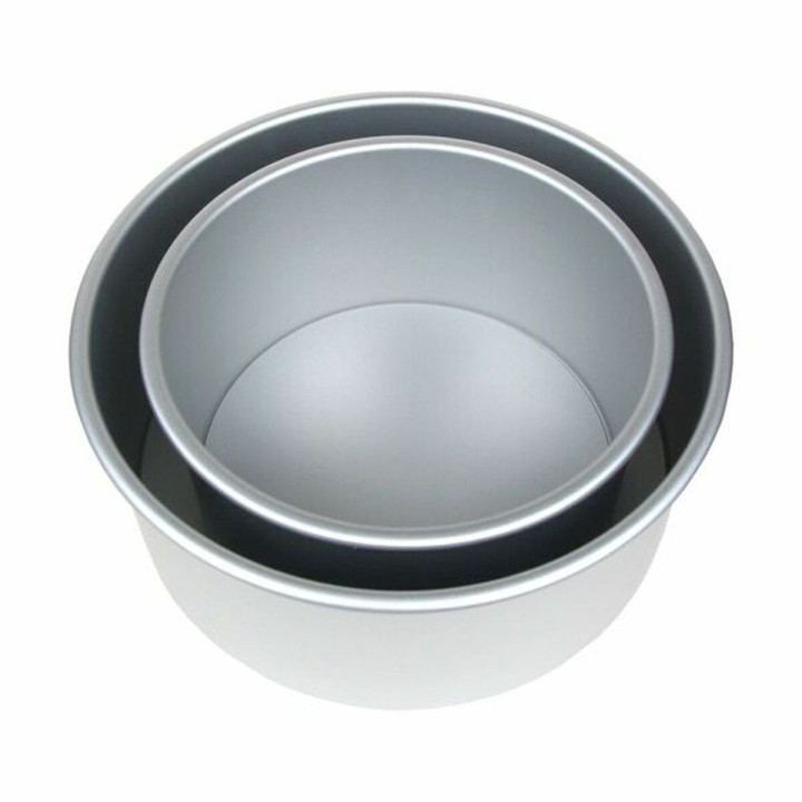 Lot de 2 moules à bords hauts fond amovible 16 et 22 cm haut