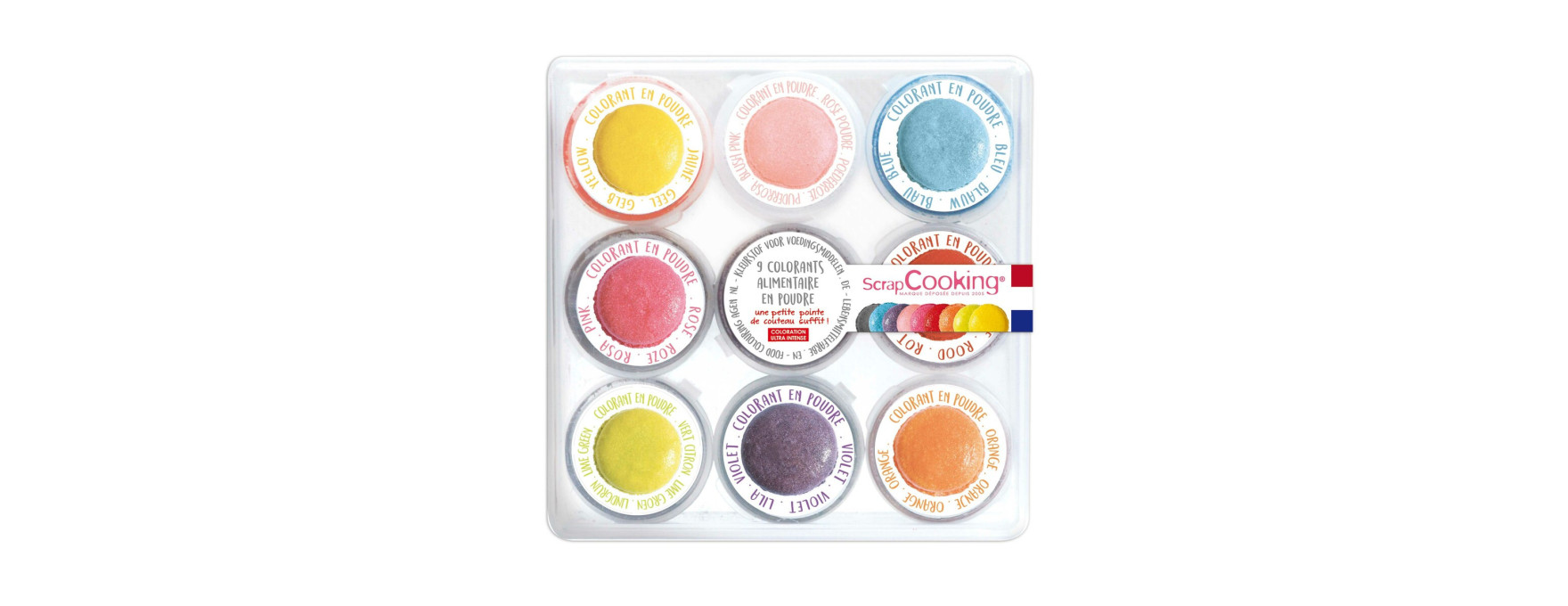 Lot de 9 colorants en poudre classique - Scrapcooking