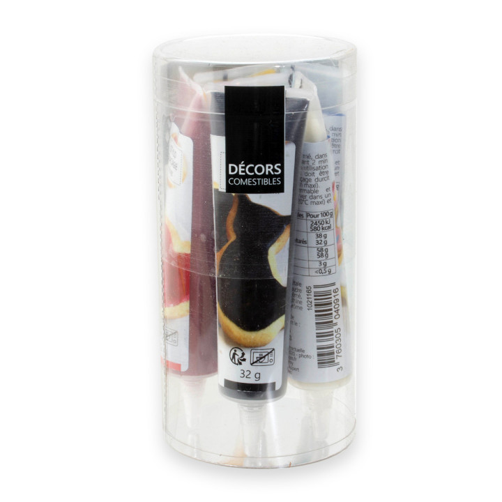 Lot de 6 stylos de glaçage pour décorer les biscuits : noir,