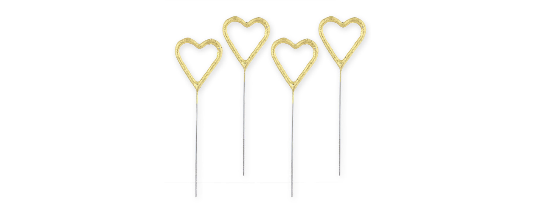 Bougie scintillante dorée : 4 coeurs mini - Wondercandle
