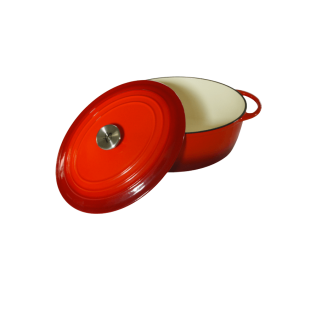 Cocotte en fonte ovale 34 cm avec couvercle 7L Tradition - B