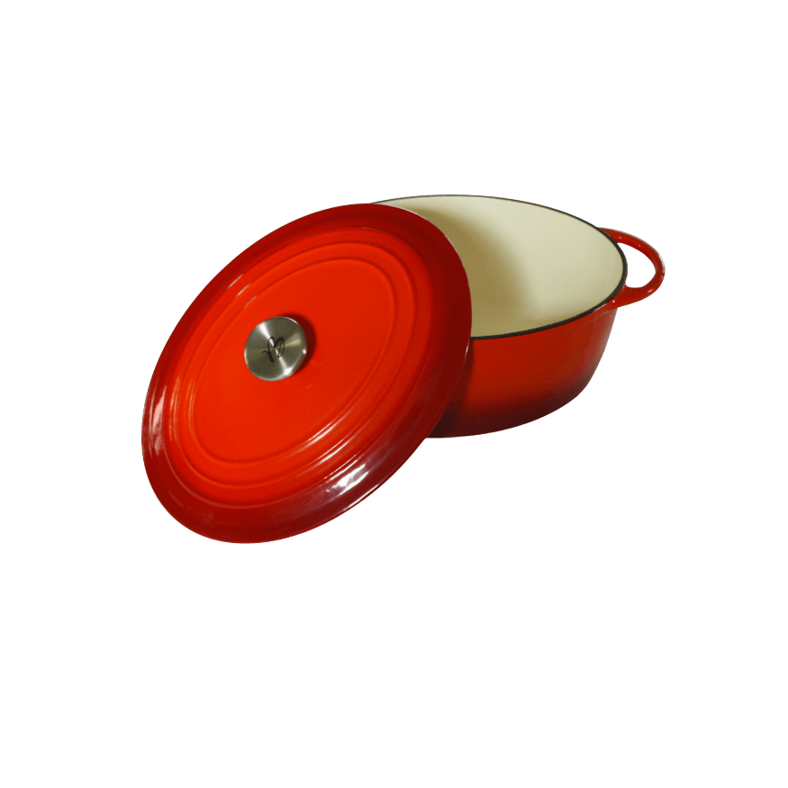 Cocotte en fonte ovale 34 cm avec couvercle 7L Tradition - B