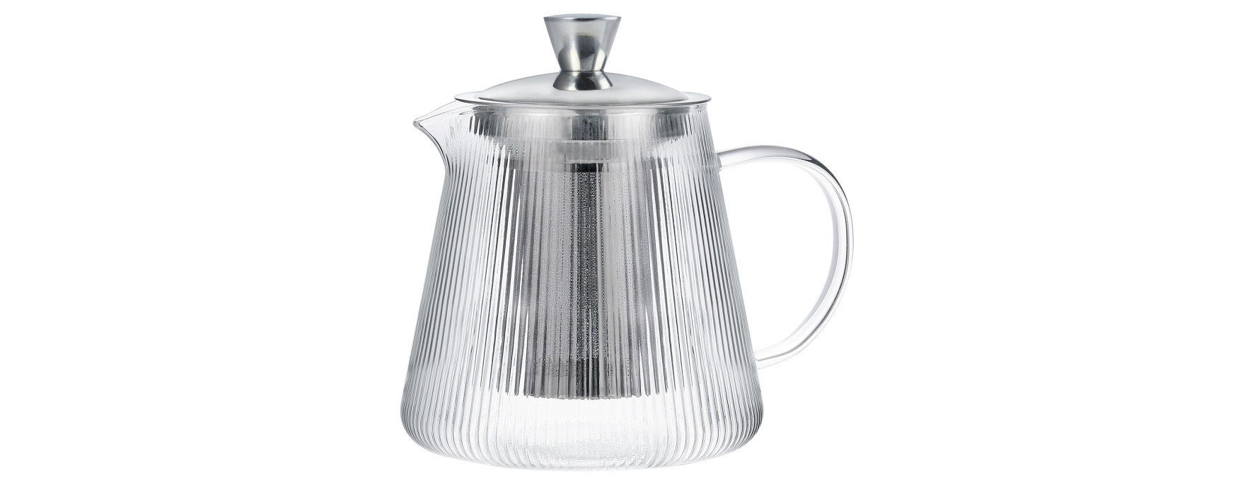 Théière transparente en verre et inox Darjeeling 1.20 l - Cr