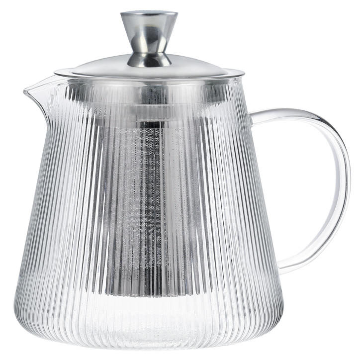 Théière transparente en verre et inox Darjeeling 1.20 l - Cr