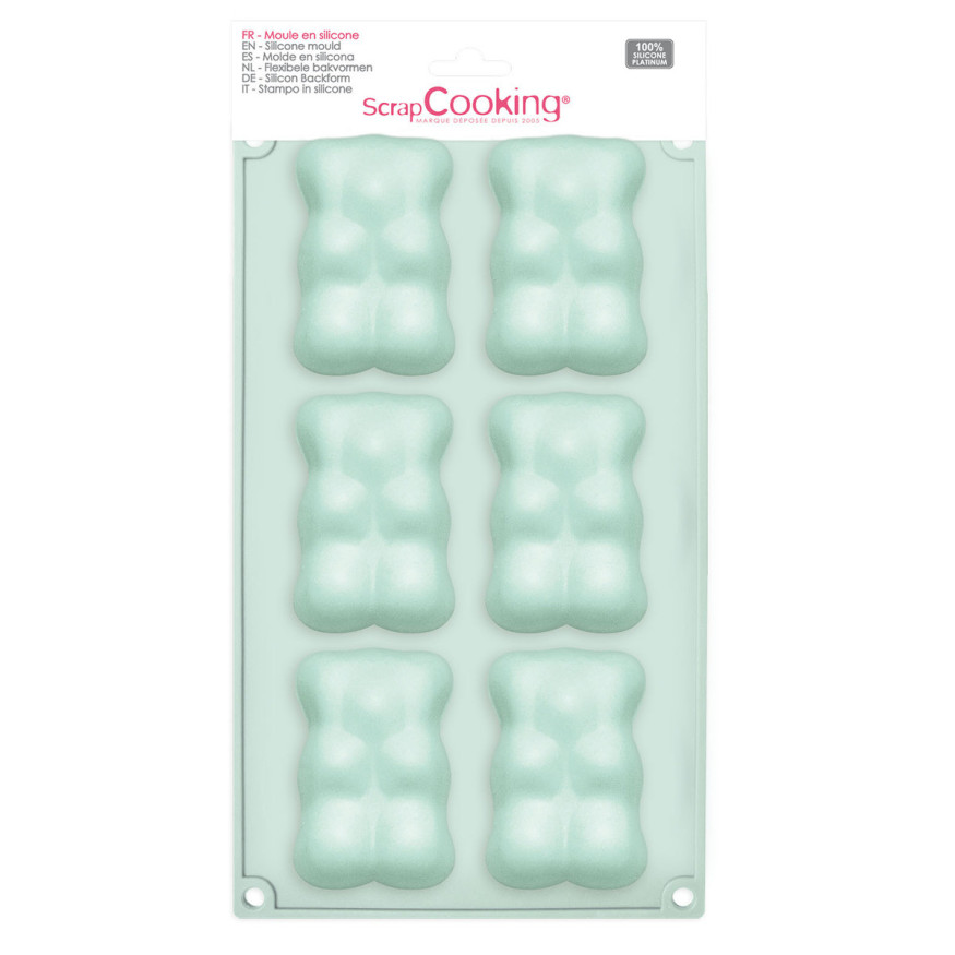 Moule en silicone 6 oursons 8.5 x 5.7 cm - Scrapcooking