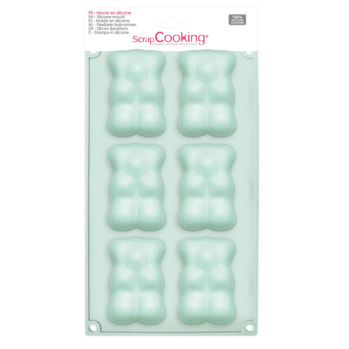 Moule en silicone 6 oursons 8.5 x 5.7 cm - Scrapcooking
