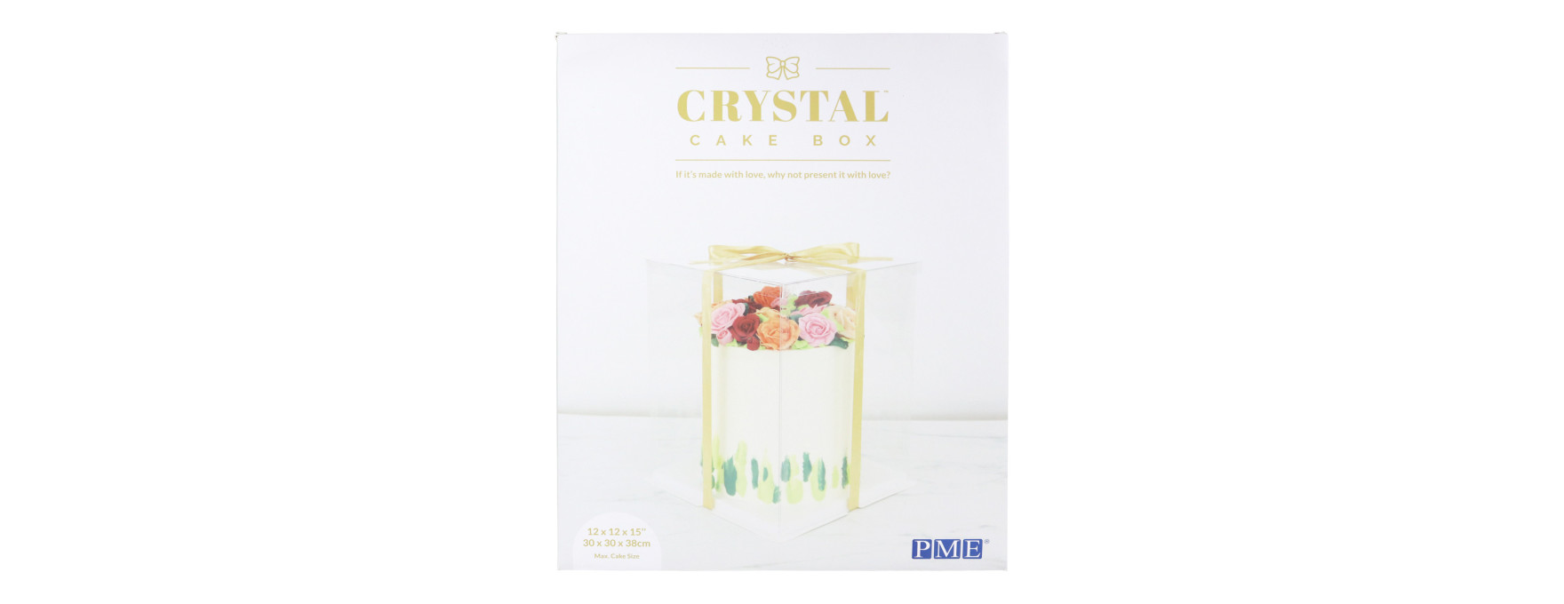 Boîte vitrine Crystal avec ruban doré 30x30x38cm - PME